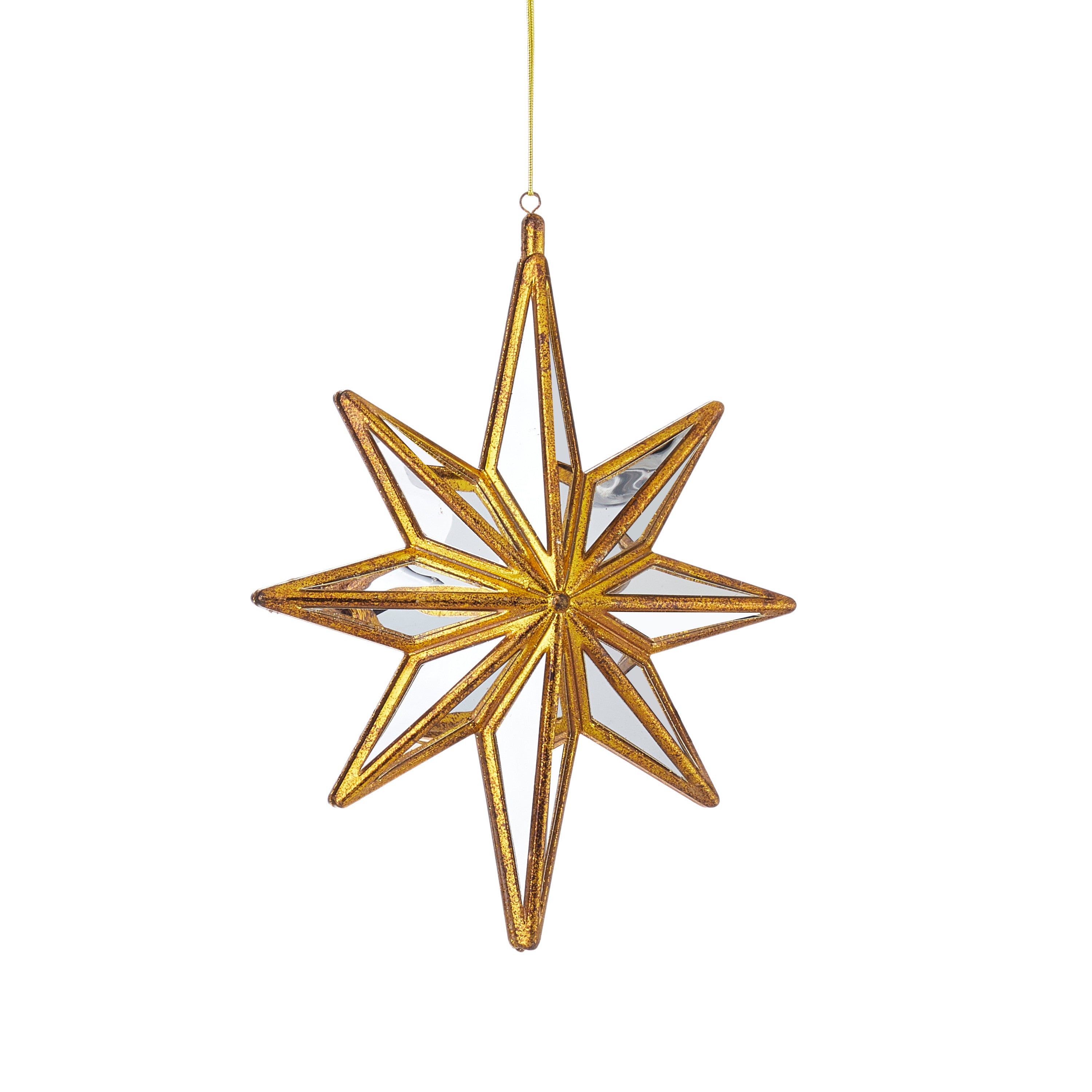 RAZ Imports 10.5" Mirrored Gold North Star Christmas Ornament