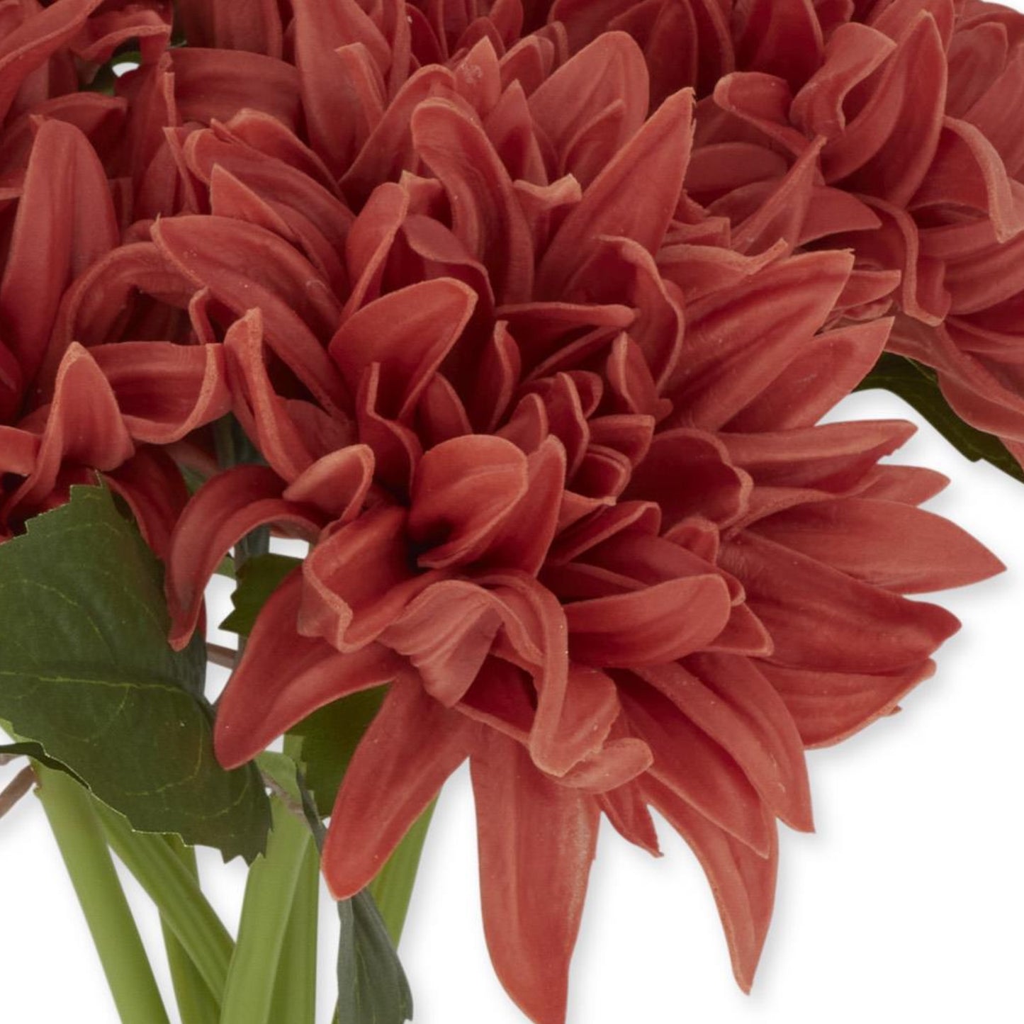 K&K Interiors 12" Real Touch Dark Orange Dahlia Artificial Fall Flowers - 6 Stem Bundle