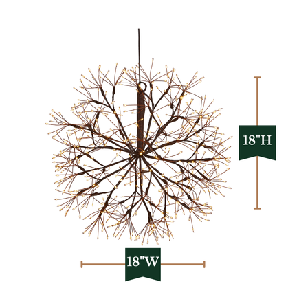 Starburst Pre-Lit Brown Christmas Orb with Warm White Twinkling LED Lights by RAZ Imports