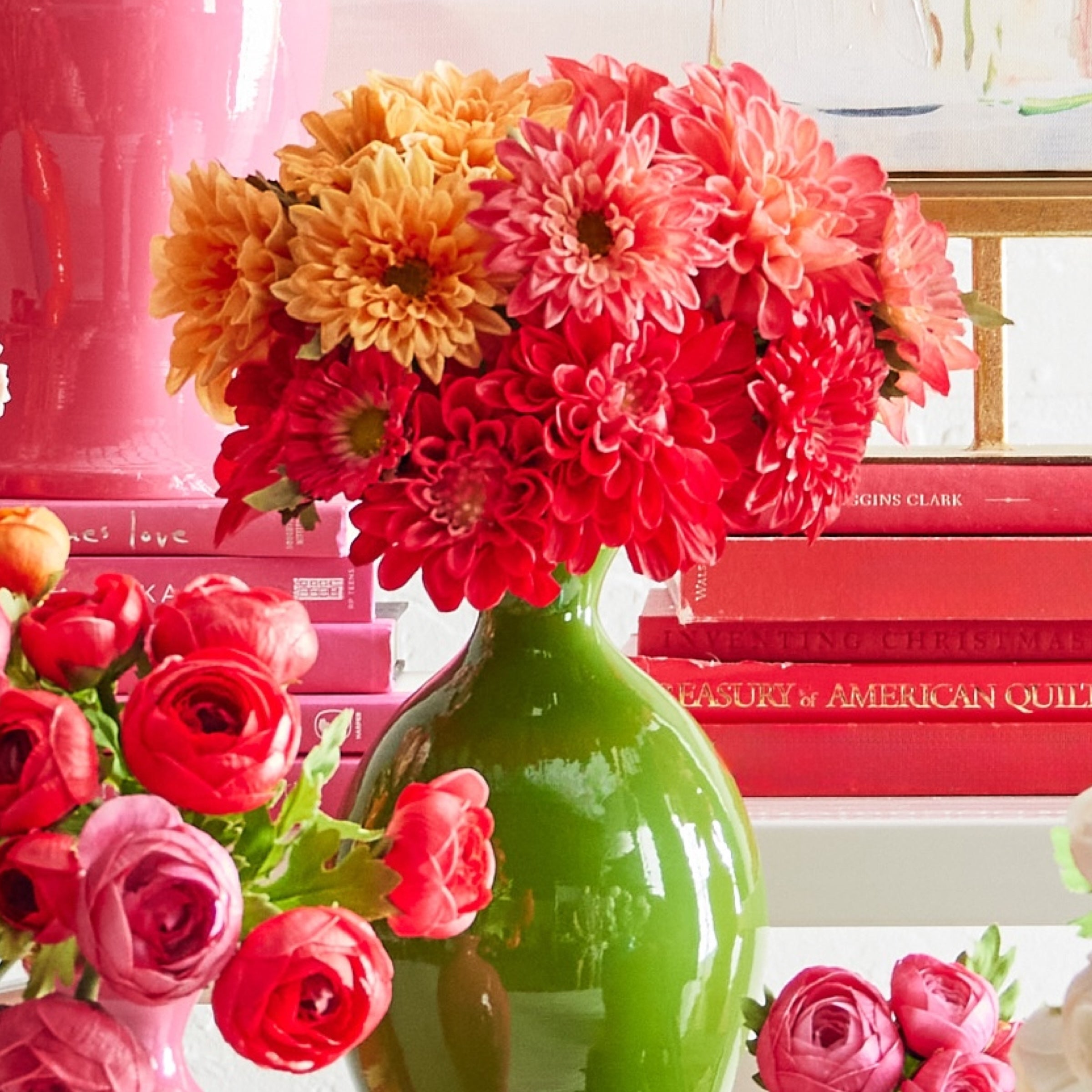 RAZ Imports 11" Real Touch Dahlia Artificial Fall Flowers - 5 Stem Bundle