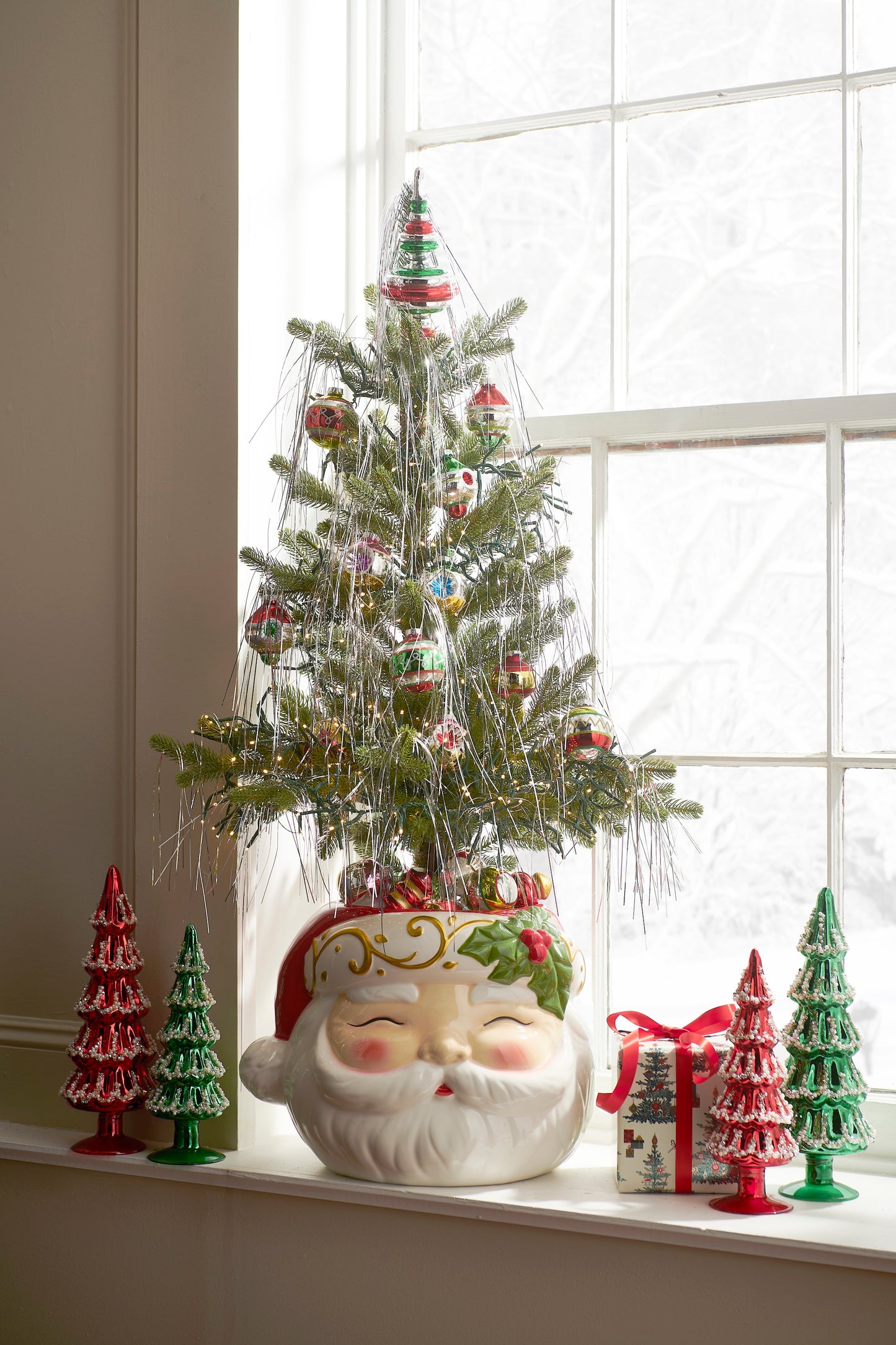 RAZ Imports 18.5" Silver Tinsel Vintage Icicle Strands Christmas Decoration, 1 Box