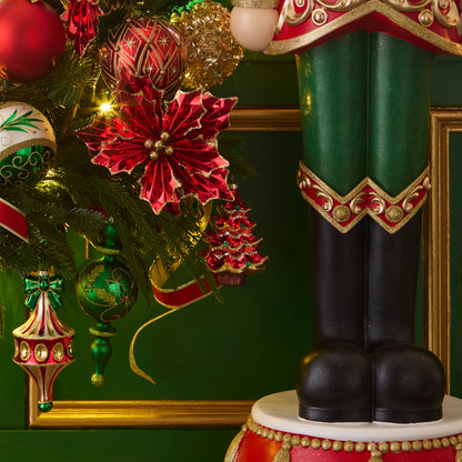 RAZ Imports 4.5" Red and Green Jewel Vintage Glass Christmas Tree Ornaments - Set of 2