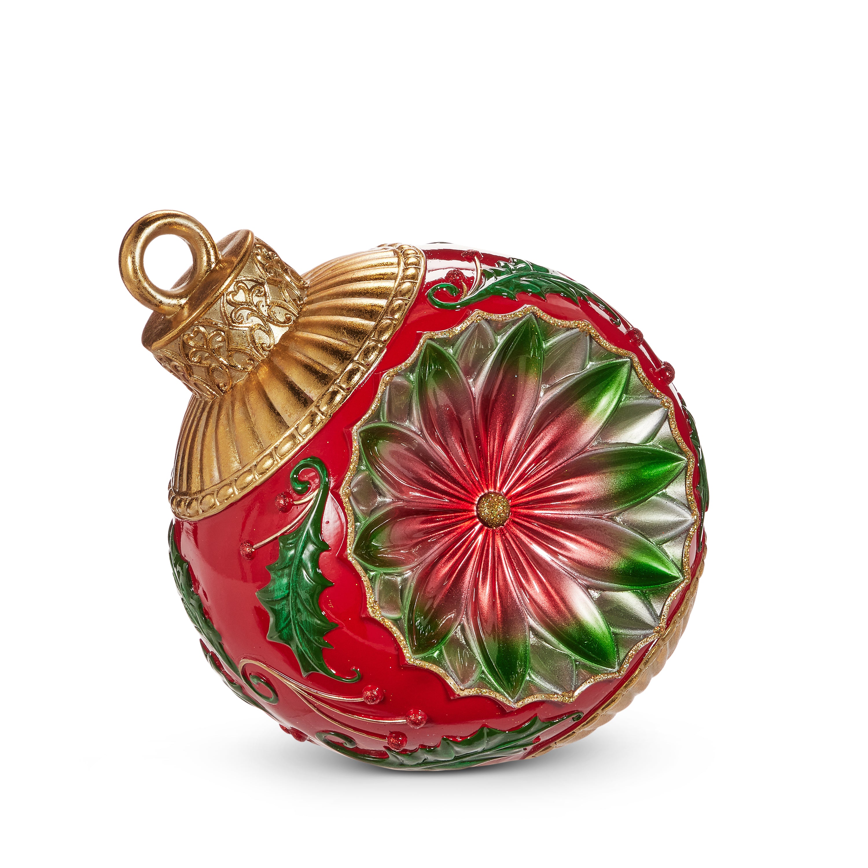 RAZ Imports 10" Vintage Red and Green Resin Ornament Christmas Decoration