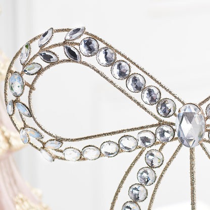 RAZ Imports 10.5" Gold Jeweled Glittered Bow Christmas Tree Topper