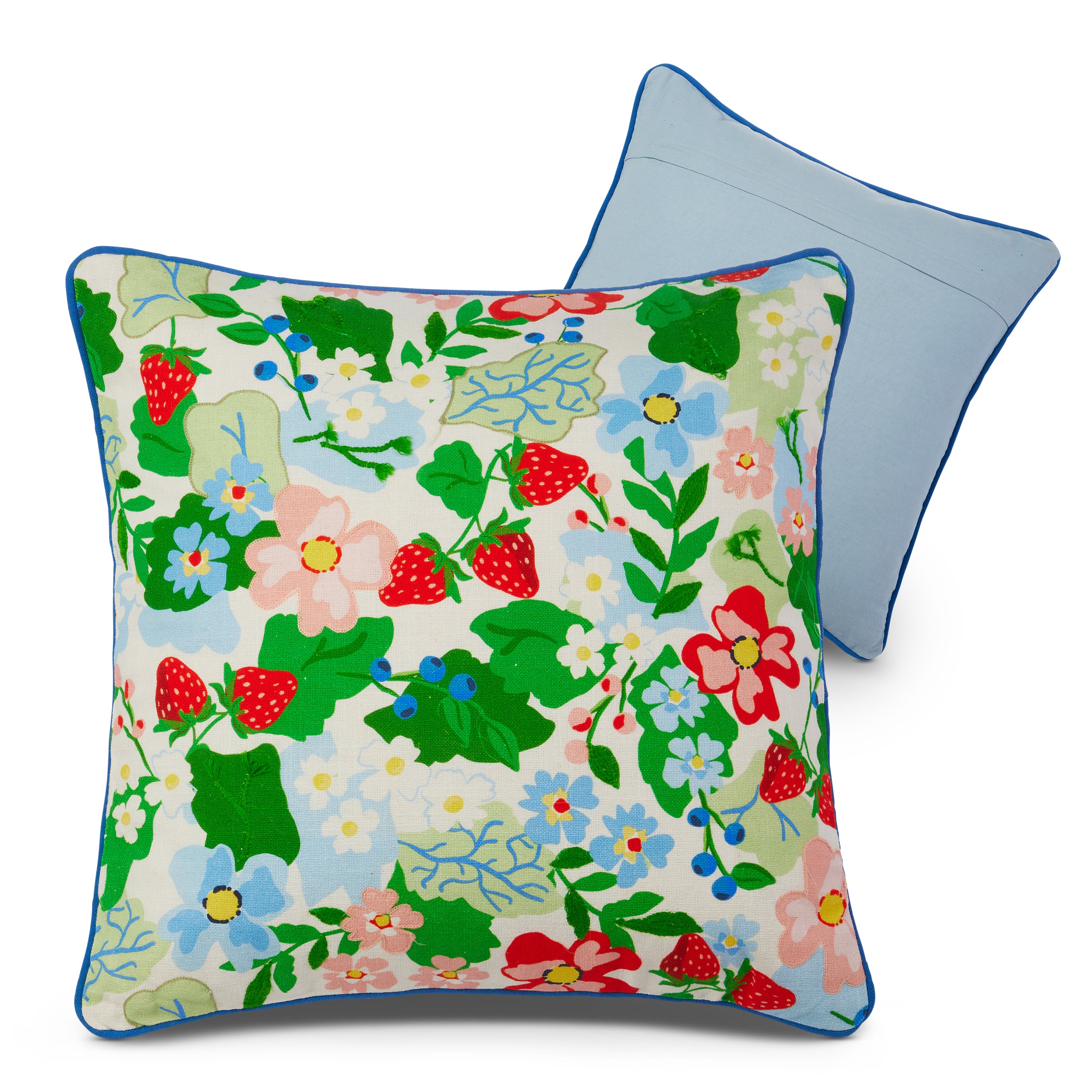 RAZ Imports Summer Picnic Floral Fourth of July Square Decor Throw Pillow - 18"x18"