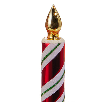RAZ Imports 6.5" Retro Candy Cane Striped Clip-On Candle Christmas Ornaments - Set of 4