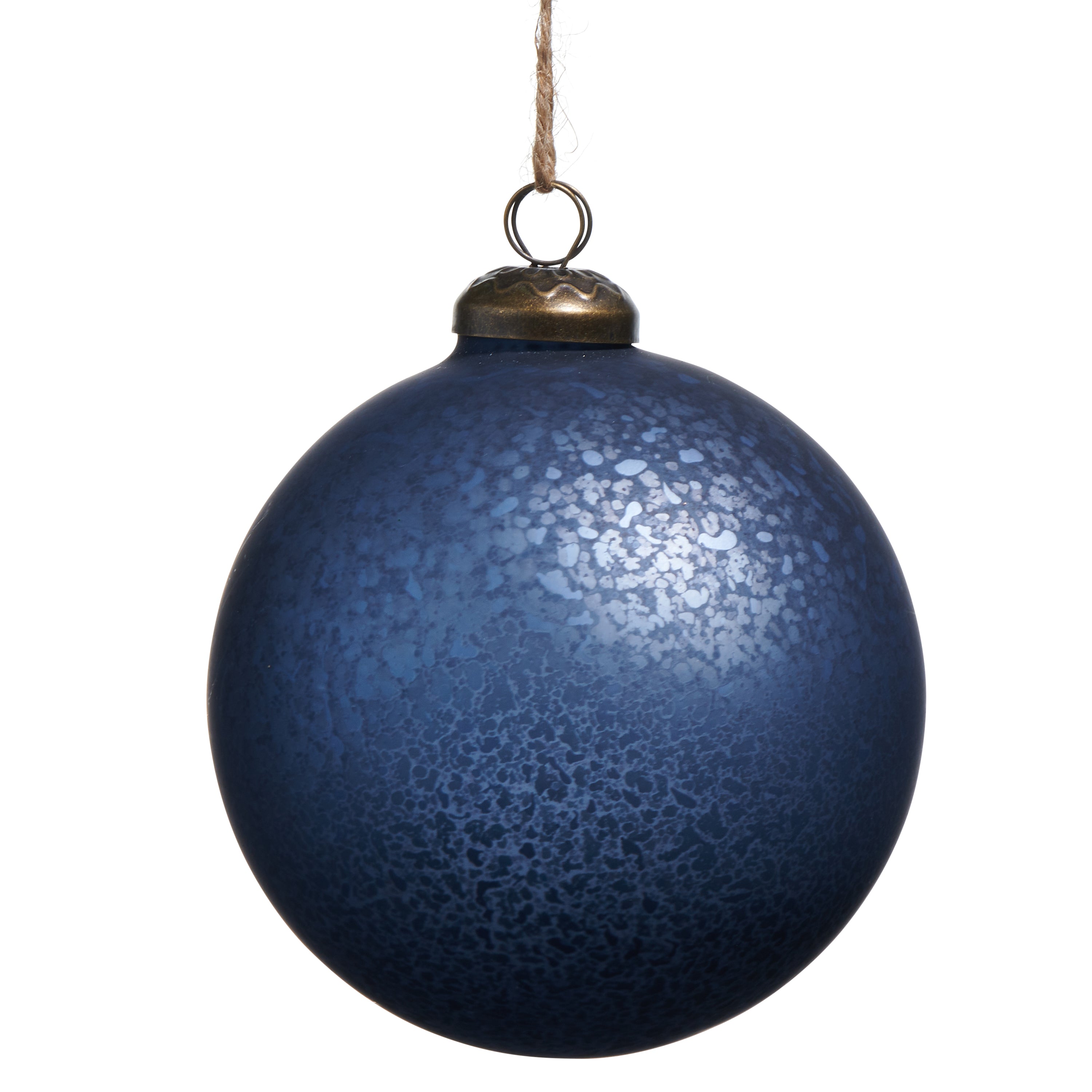 RAZ Imports 4" Winterberry Blue Mercury Glass Ball Christmas Ornament