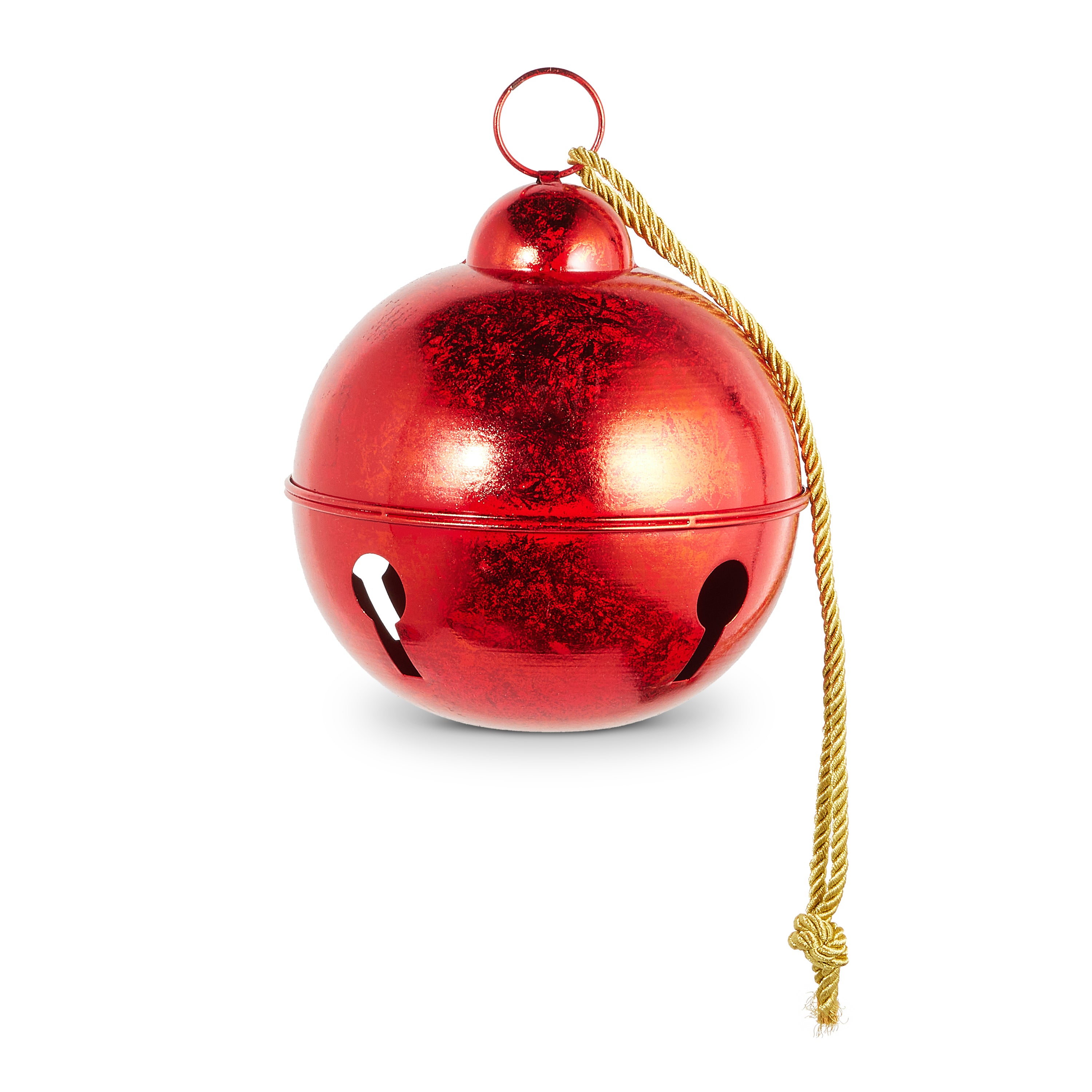 RAZ Imports 9.5" Red Metal Over-Sized Jingle Bell Christmas Decoration Ornament, Indoor or Outdoor Use