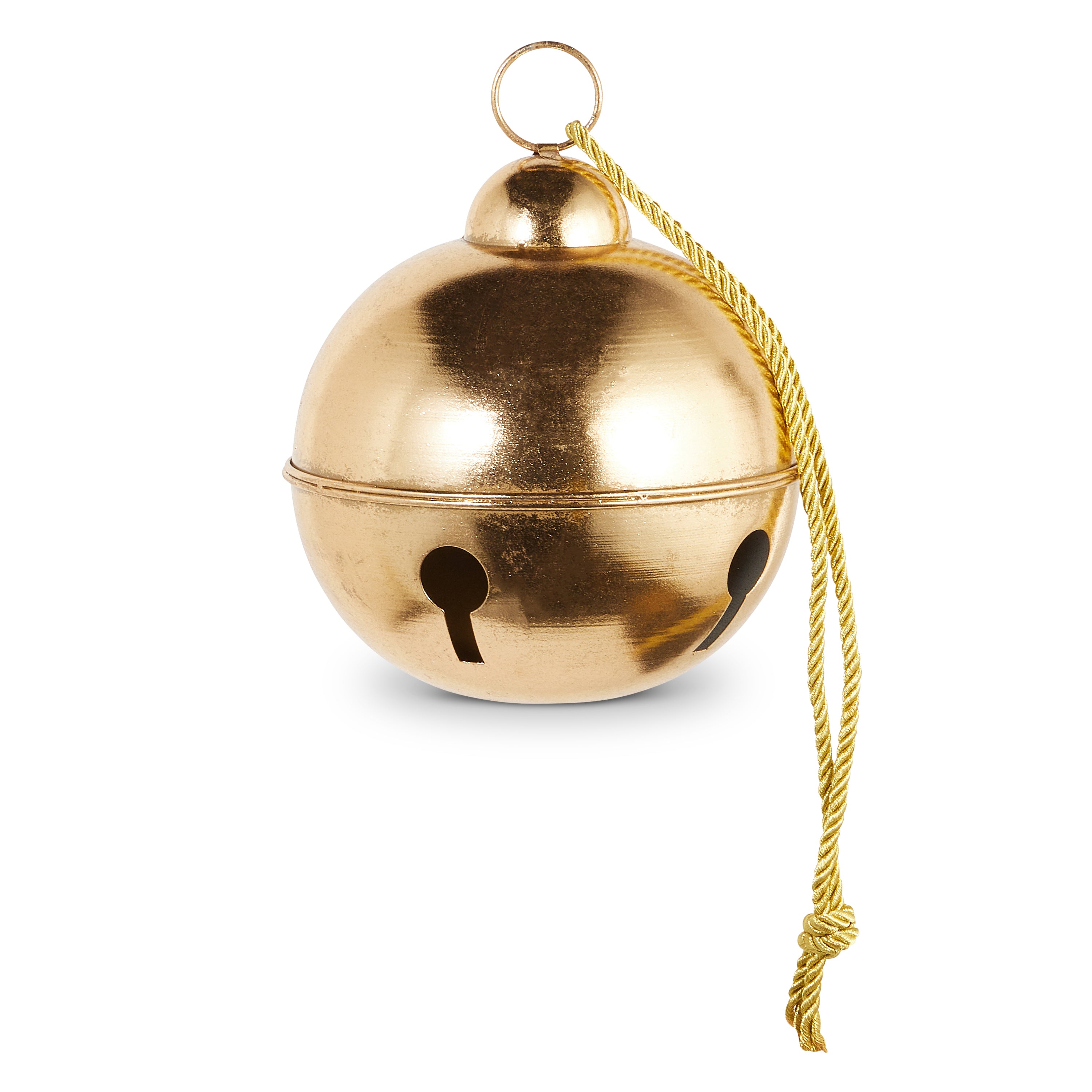 RAZ Imports 9.5" Gold Metal Over-Sized Jingle Bell Christmas Decoration Ornament, Indoor or Outdoor Use