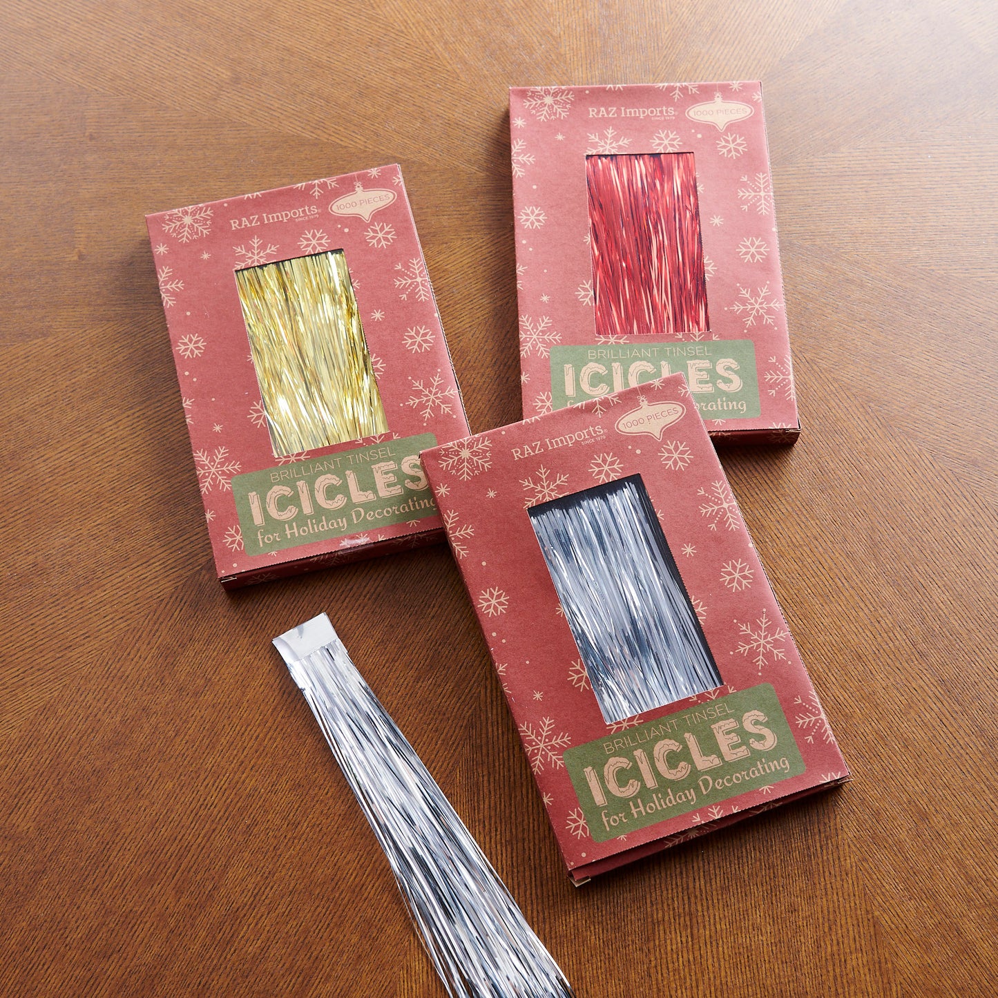 RAZ Imports 18.5" Silver Tinsel Vintage Icicle Strands Christmas Decoration, 1 Box