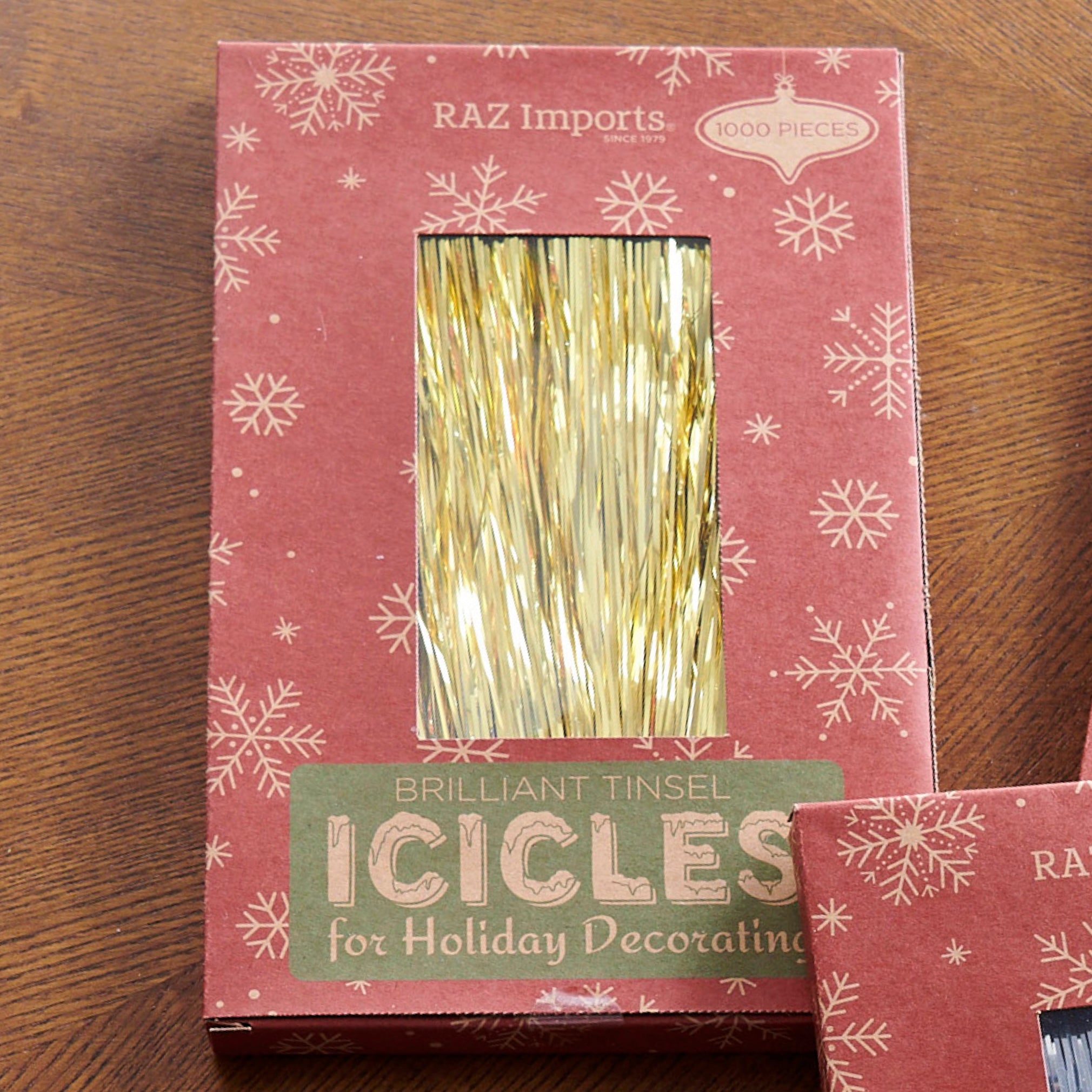 RAZ Imports 18.5" Gold Tinsel Vintage Icicle Strands Christmas Decoration, 1 Box