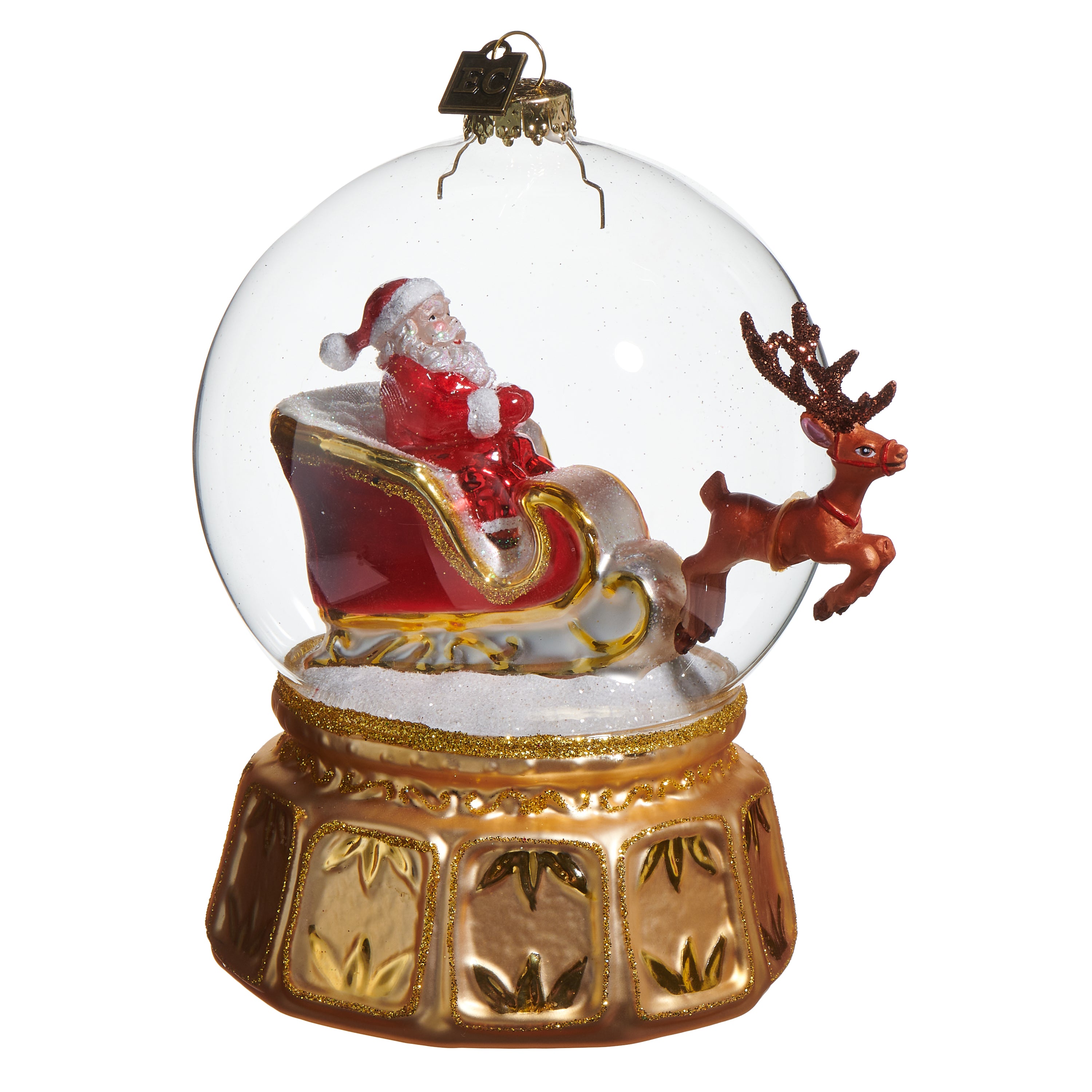 RAZ Imports by Eric Cortina 5.5" Santa Snow Globe Express Glass Collectible Christmas Ornament