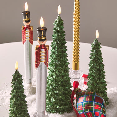 RAZ Imports 10.25" Toy Soldier Nutcracker Christmas Flameless Taper Candles with Timer - Set of 2
