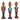 RAZ Imports 6.5" Deer Nutcracker Glass Christmas Ornaments - Set of 3