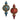 RAZ Imports 6.75" Red and Blue Beaded Glass Finial Christmas Ornaments - Set of 2
