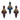 RAZ Imports 6.5" Jewel Tone Crusted Glass Finial Christmas Ornaments - Set of 3
