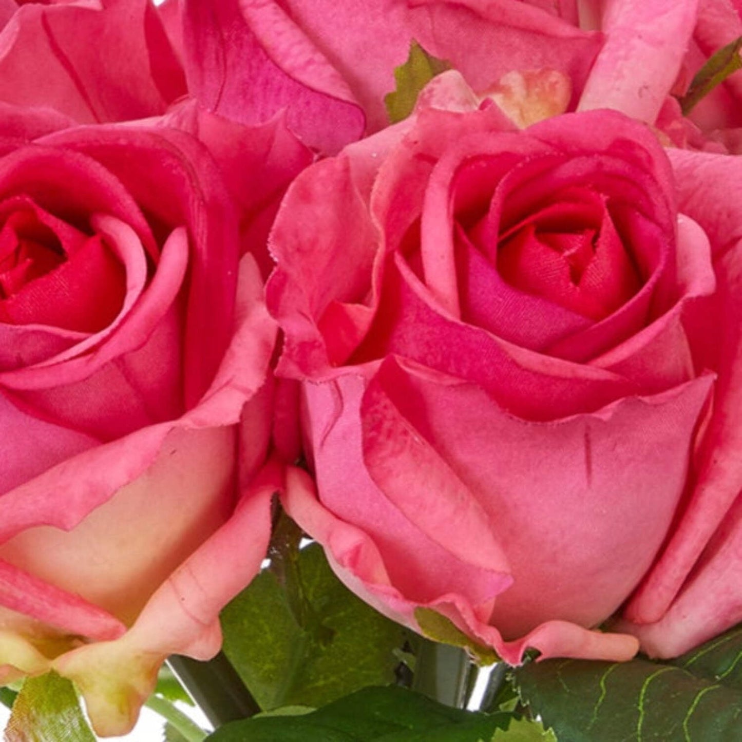 RAZ Imports Real Touch 12" Rose Bouquet Flower Bundle, Dark Pink