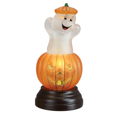 Old World Christmas Rotating Ghost Pumpkin Halloween Light
