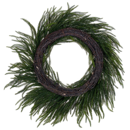 Norfolk Pine 28” Green Realistic Touch Artificial Christmas Wreath