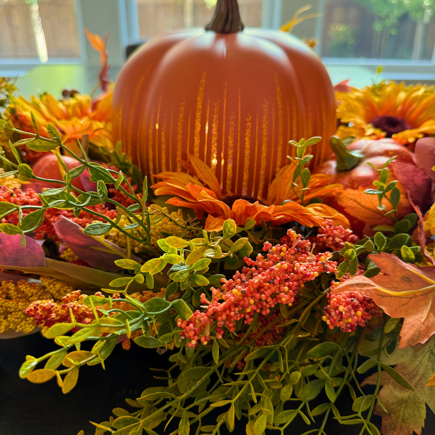 Tinsel Traditions 26" Autumn Golden Hour Harvest Sunflower Pumpkin Fall Wreath