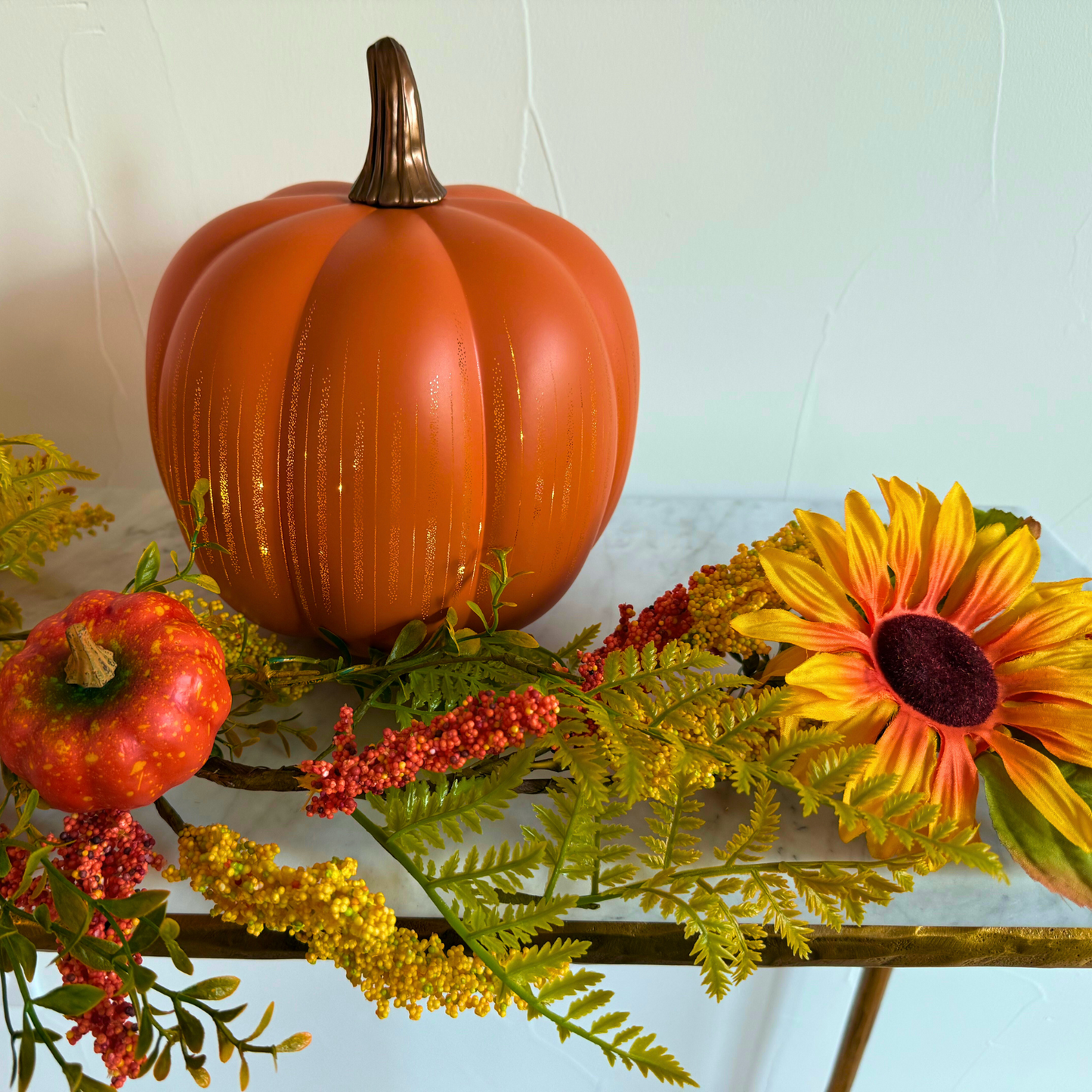 Tinsel Traditions 6’ Autumn Golden Hour Harvest Sunflower Pumpkin Fall Garland