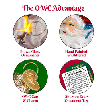 Old World Christmas Rudolph And Clarice Glass Collectible Christmas Ornament