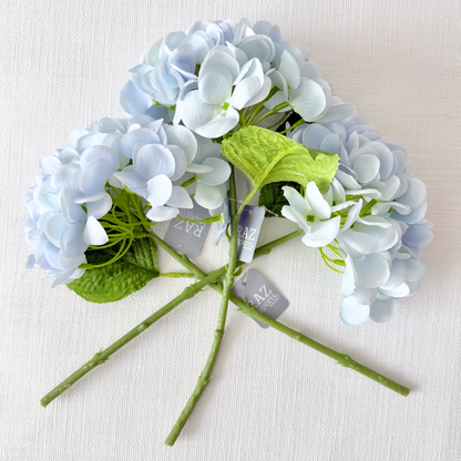 RAZ Imports 13" Real Touch Light Blue Hydrangea Flower, 3 Stem Bundle