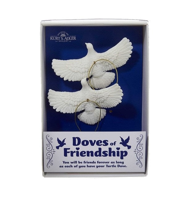 Kurt S. Adler Home Alone Friendship Doves 4.5” Resin Collectible Christmas Ornaments - Set of 2