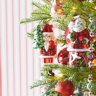 RAZ Imports by Eric Cortina 7" Red Nutcracker with Christmas Tree Glass Collectible Christmas Ornament