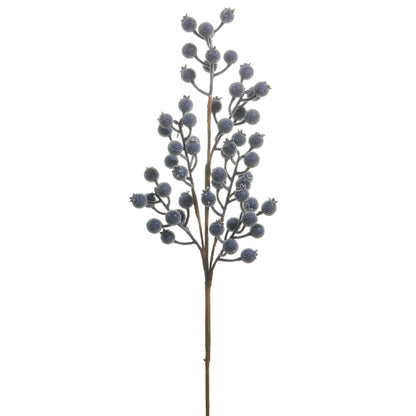 RAZ Imports 26" Medium Iced Blue Berry Decorative Christmas Tree Sprays - Set of 8