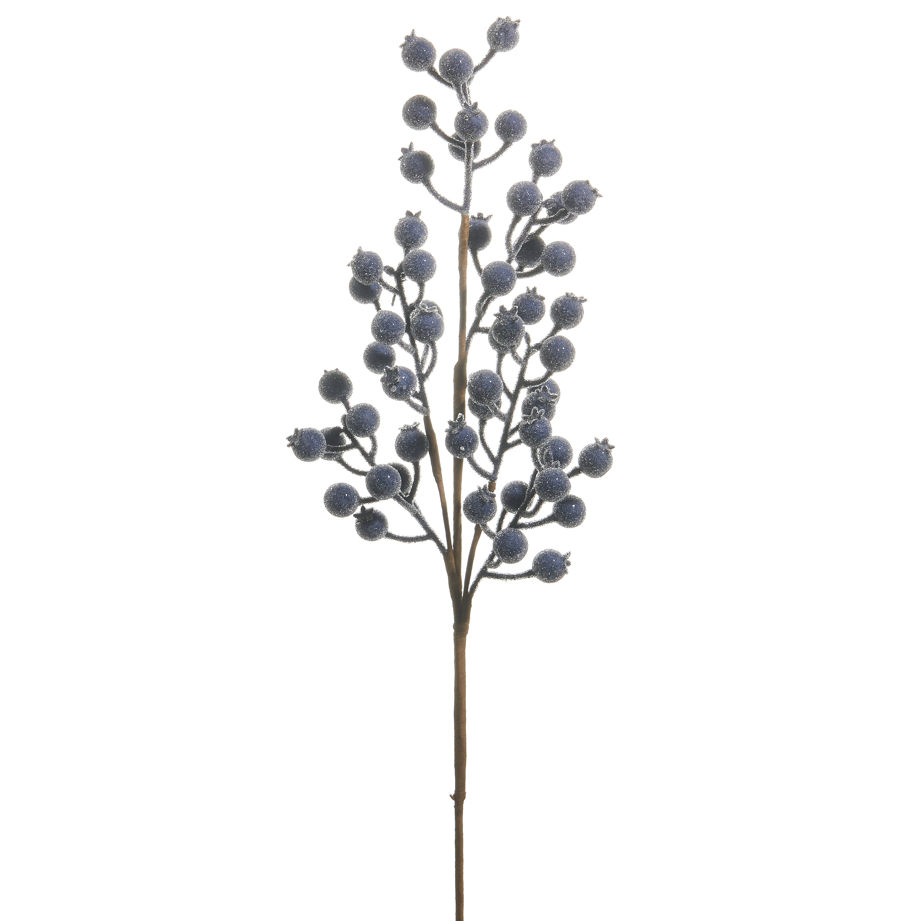 RAZ Imports 26" Medium Iced Blue Berry Decorative Christmas Tree Spray