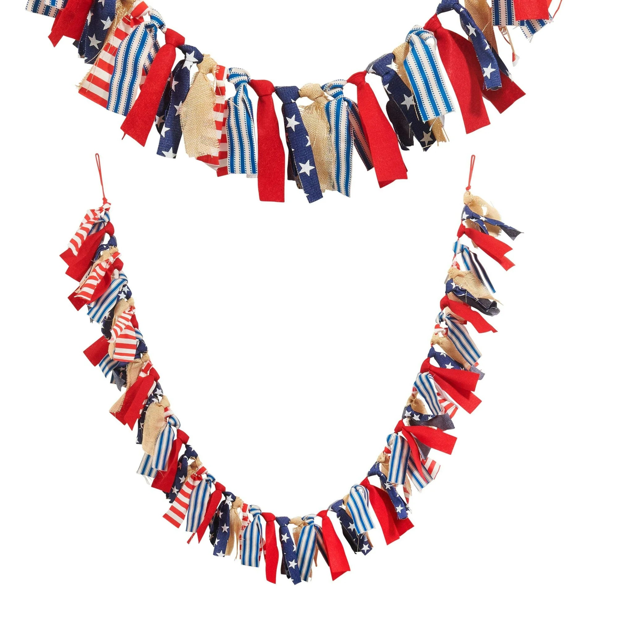 RAZ Imports 5.5' American Flag Tie Decorative Fourth of July Garland