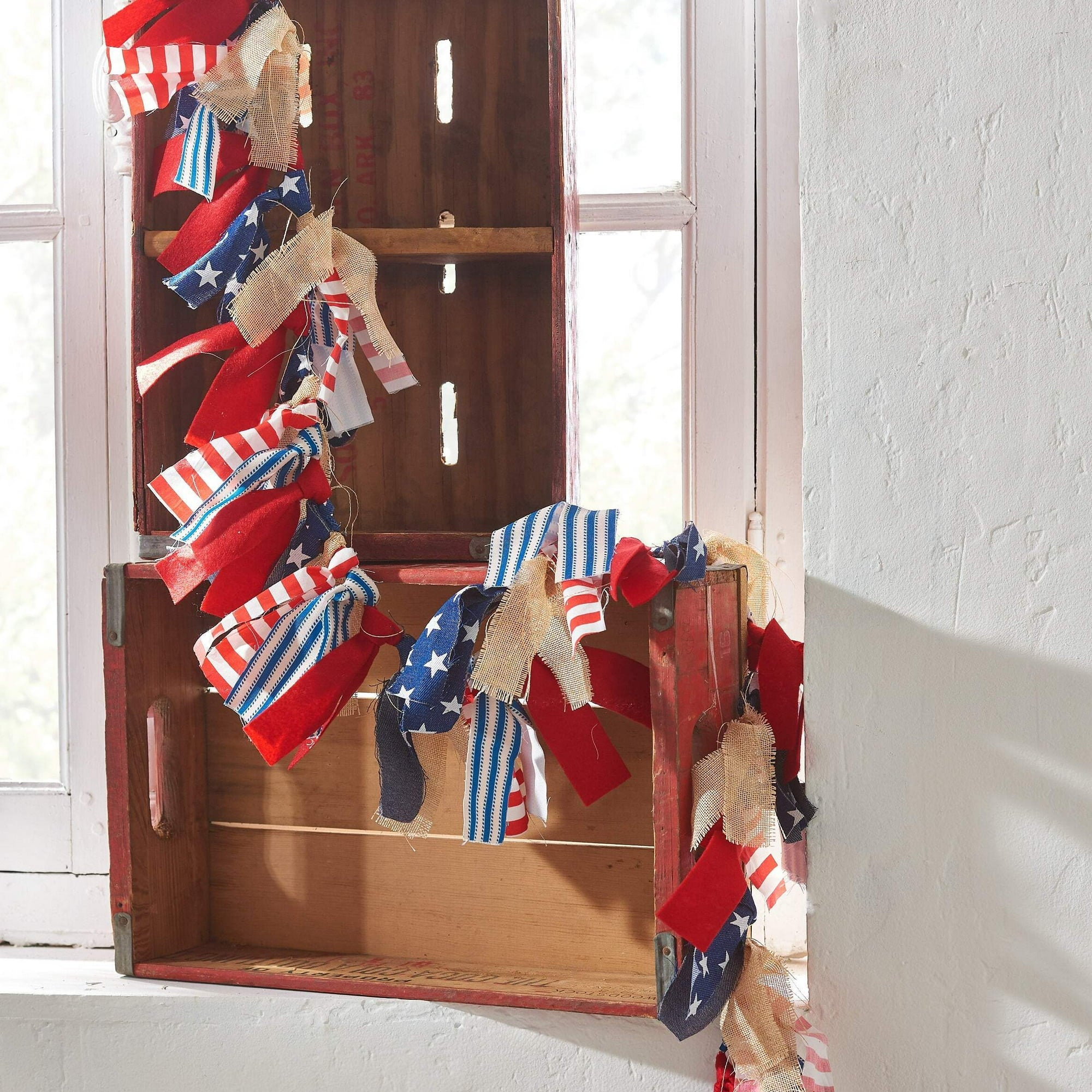 RAZ Imports 5.5' American Flag Tie Decorative Fourth of July Garland