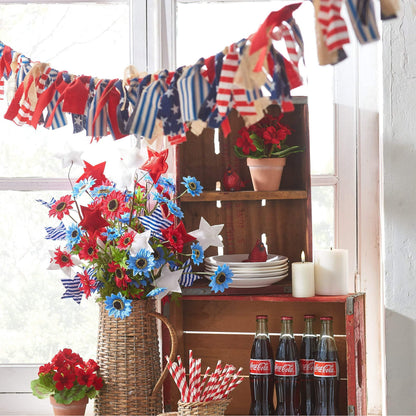 RAZ Imports 5.5' American Flag Tie Decorative Fourth of July Garland