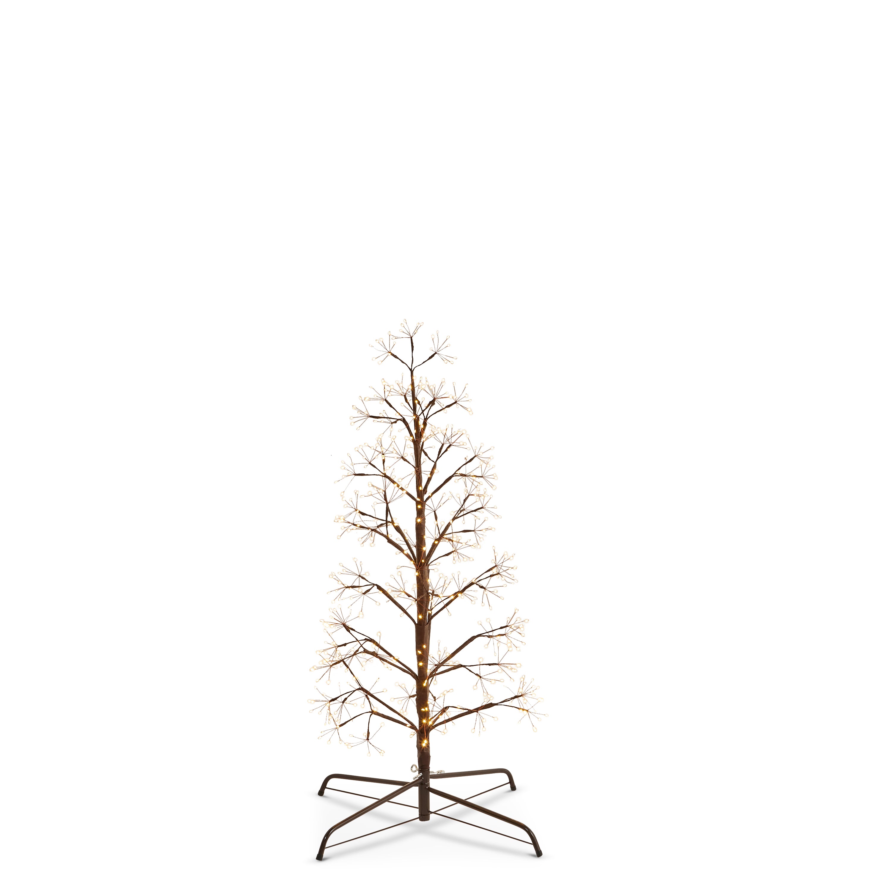 RAZ Imports 4' Brown Fairy Light Starburst Warm White LED Twinkling Christmas Tree, Indoor or Outdoor Use