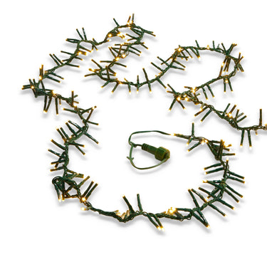 RAZ Imports Connectable Warm White Cluster Garland Christmas Lights with Green Wire and Remote