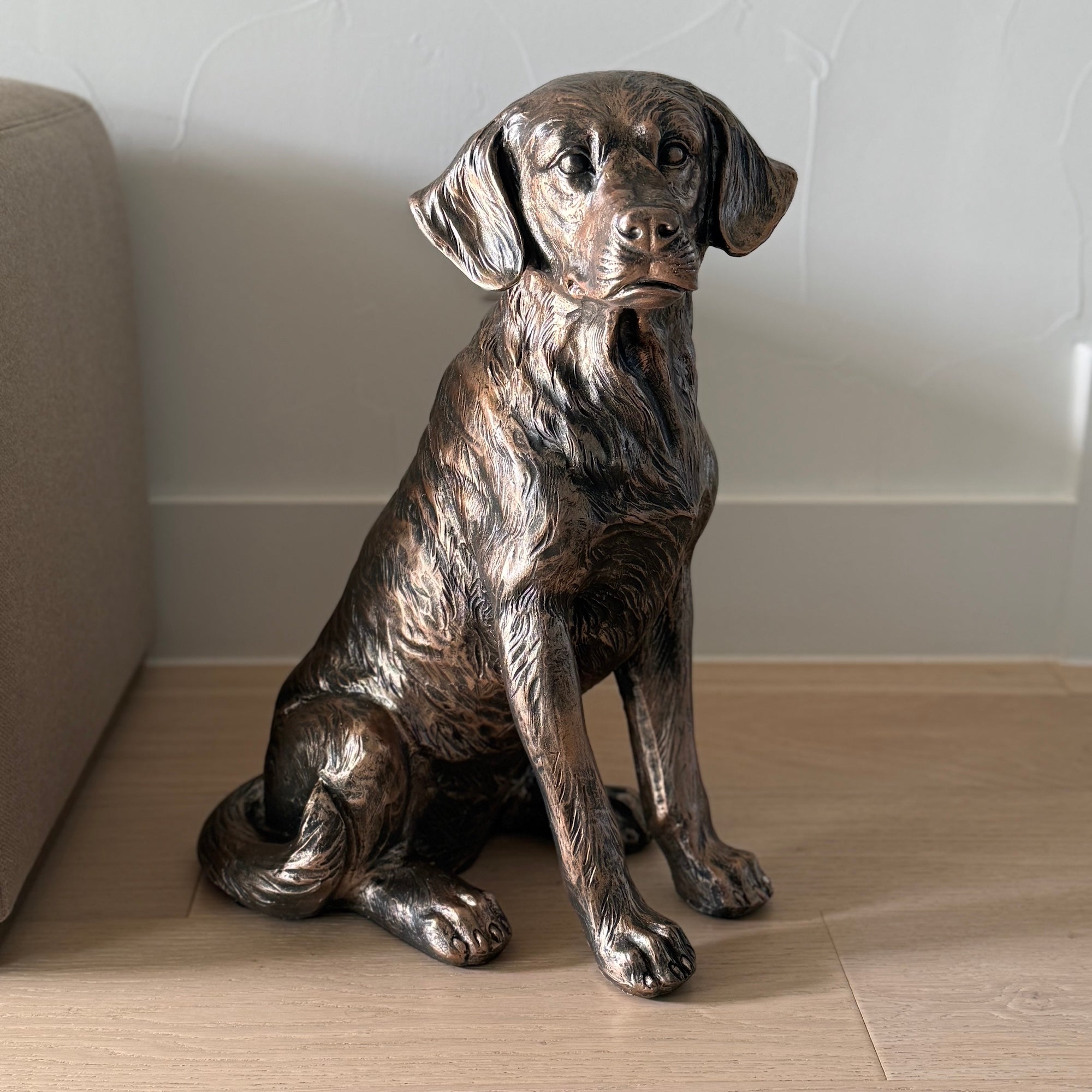 Fantastic Craft 20” Golden Retriever Dog Statue Resin Bronze