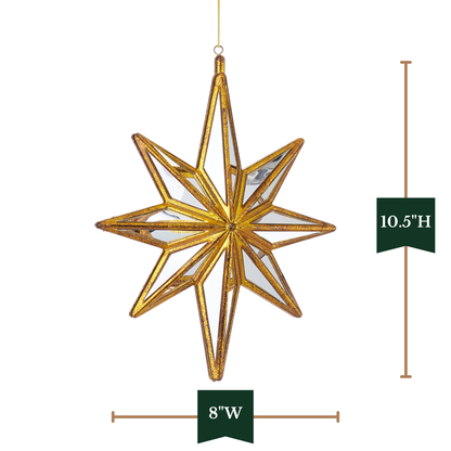 RAZ Imports 10.5" Gold Mirrored North Star Christmas Ornament