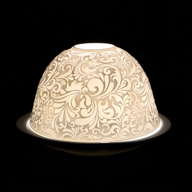 Starlight Porcelain Votive Light Paisley Glowing Candle Holder Decoration