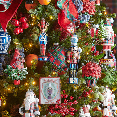 RAZ Imports 5" Red Plaid Glass Ball Christmas Ornament - Set of 6