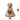 Dog figurine dressed as a ghost with a pumpkin, measurements indicated.