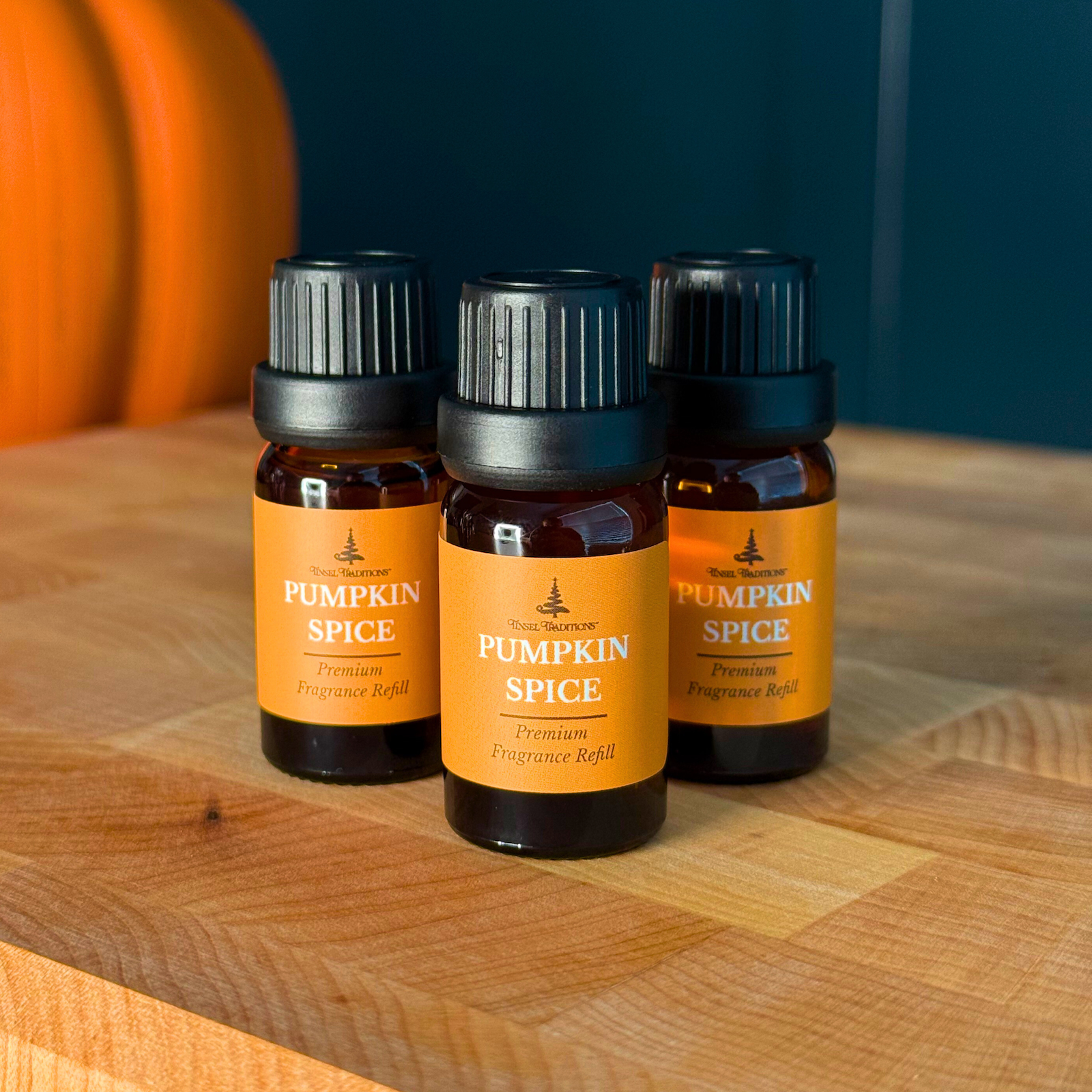 Traditions of Scent Pumpkin Spice Premium Fragrance Diffuser Oil Refills by Tinsel Traditions - Set of 3