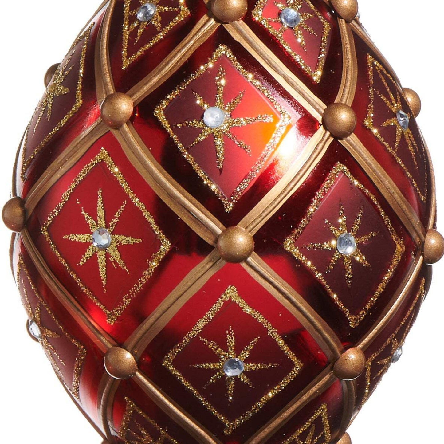 RAZ Imports 4" Brilliant North Star Deco Ball and Finial Glass Christmas Ornaments - Set of 2