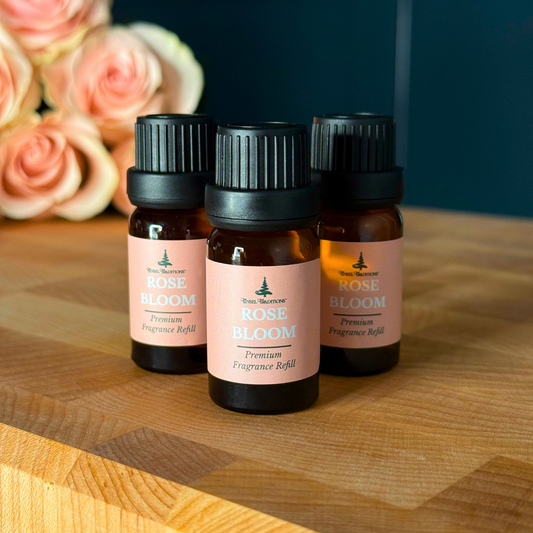 Traditions of Scent Rose Bloom Premium Fragrance Diffuser Oil Refills by Tinsel Traditions - Set of 3