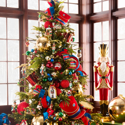 RAZ Imports 4.75" Traditional Nutcracker Head Bejeweled Glass Christmas Ornaments - Set of 3