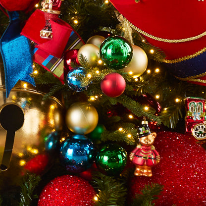 RAZ Imports 26" Nutcracker Red, Green, Gold and Blue Ball Ornament Christmas Tree Spray