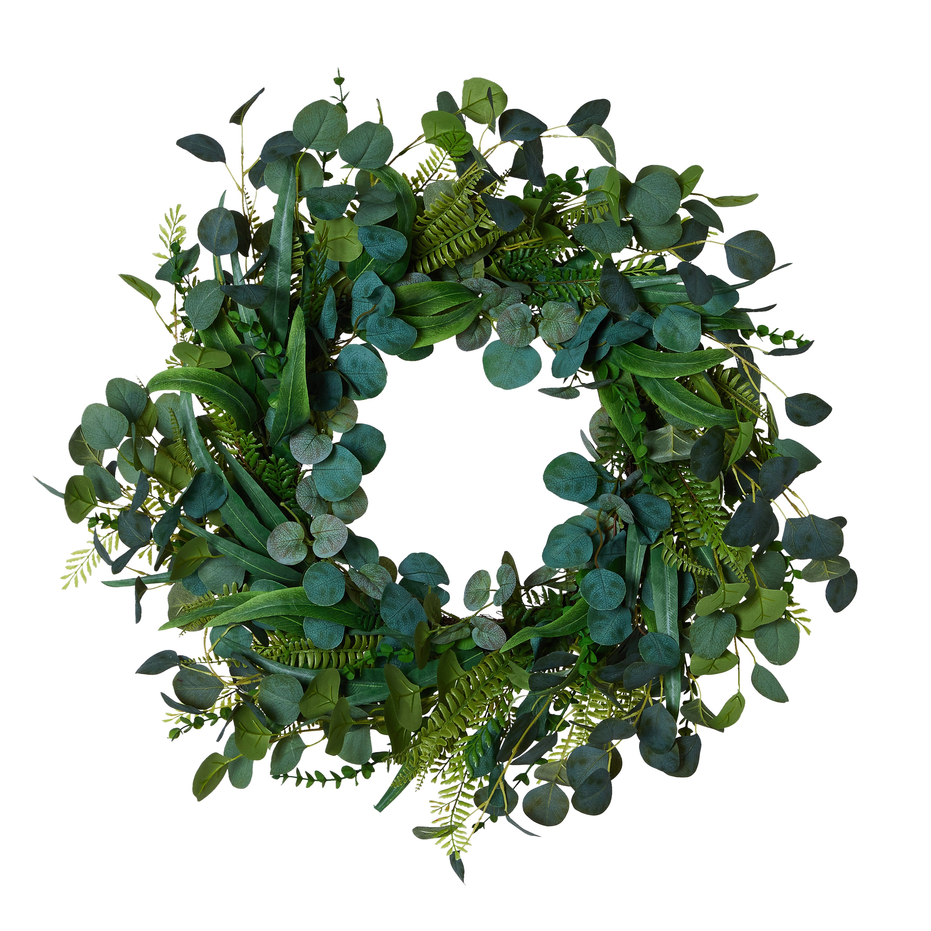 RAZ Imports 26" Mixed Eucalyptus and Fern Summer Wreath