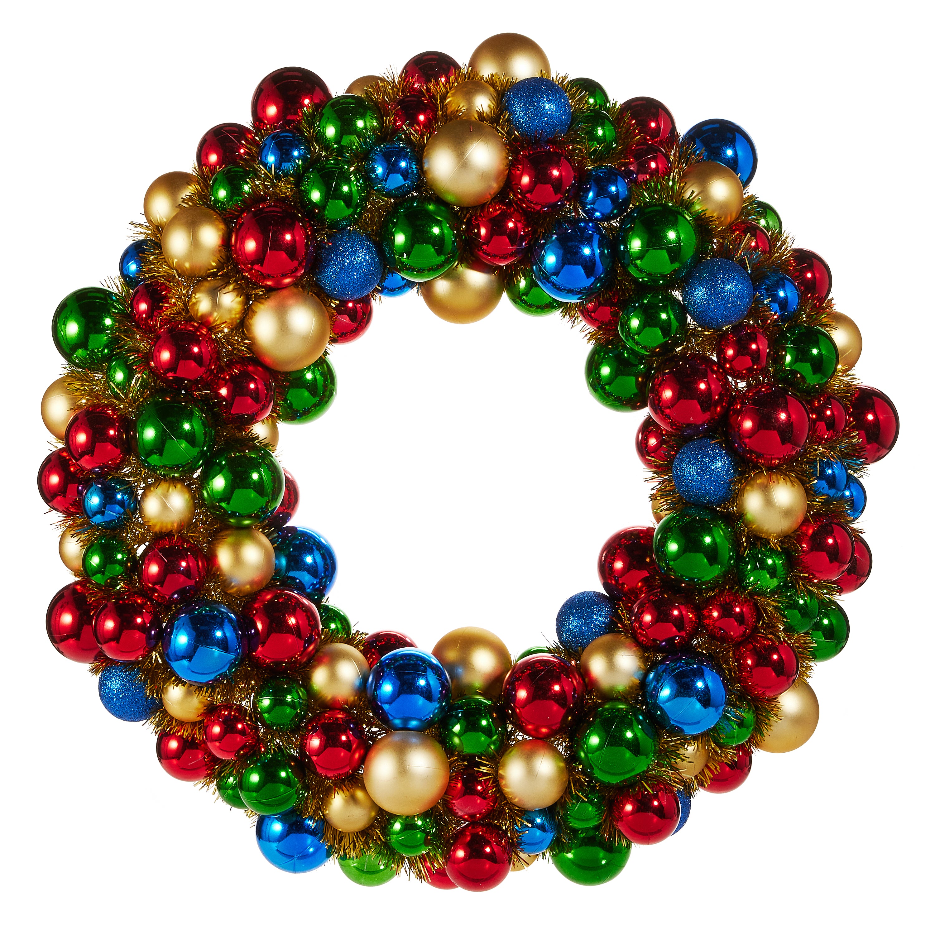 RAZ Imports 24" Christmas Shop Shatterproof Ball Ornament with Tinsel Christmas Wreath