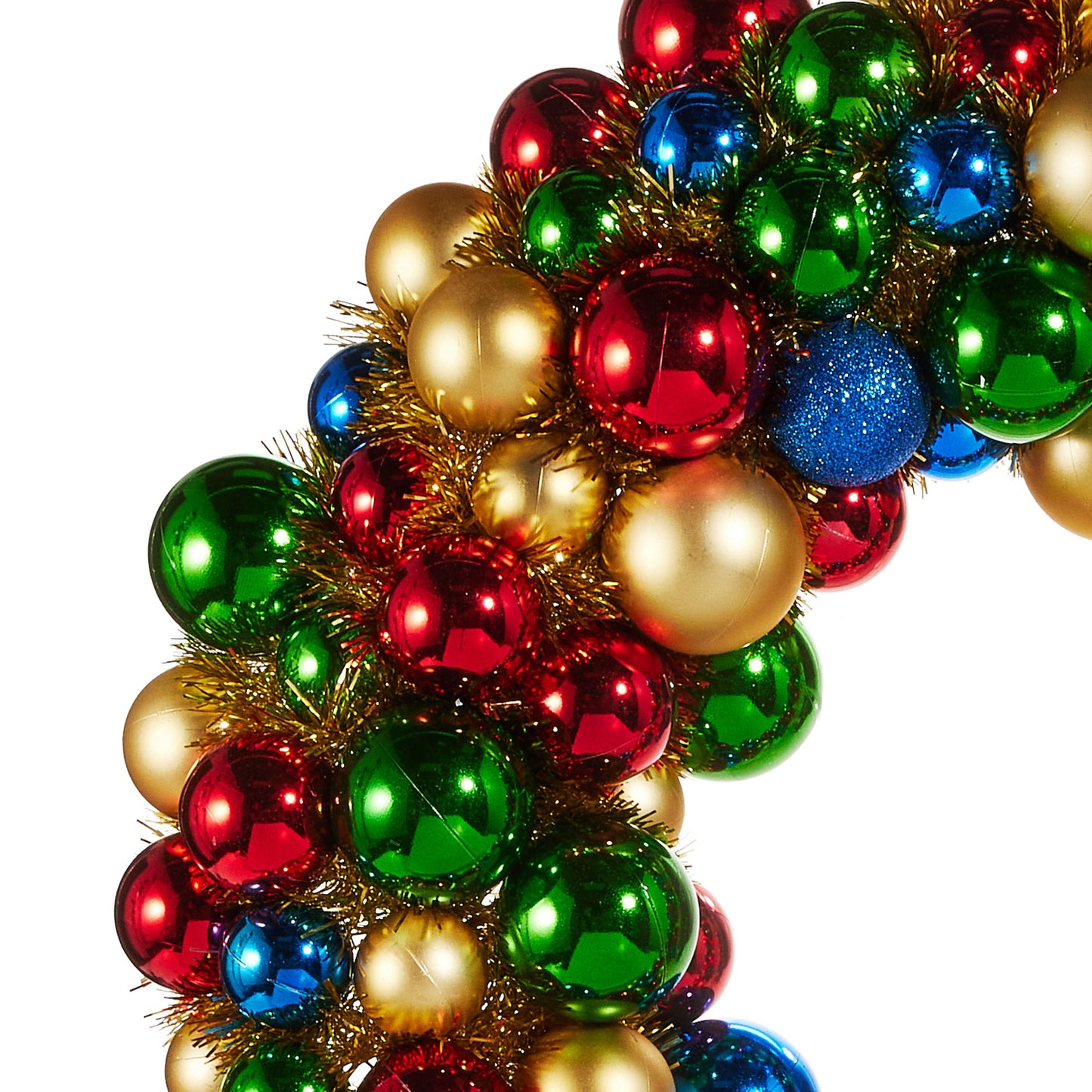 RAZ Imports 24" Christmas Shop Shatter-Resistant Ball Ornament with Tinsel Christmas Wreath