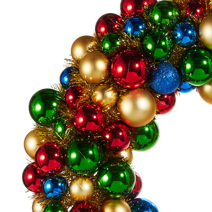 RAZ Imports 24" Christmas Shop Shatter-Resistant Ball Ornament with Tinsel Christmas Wreath